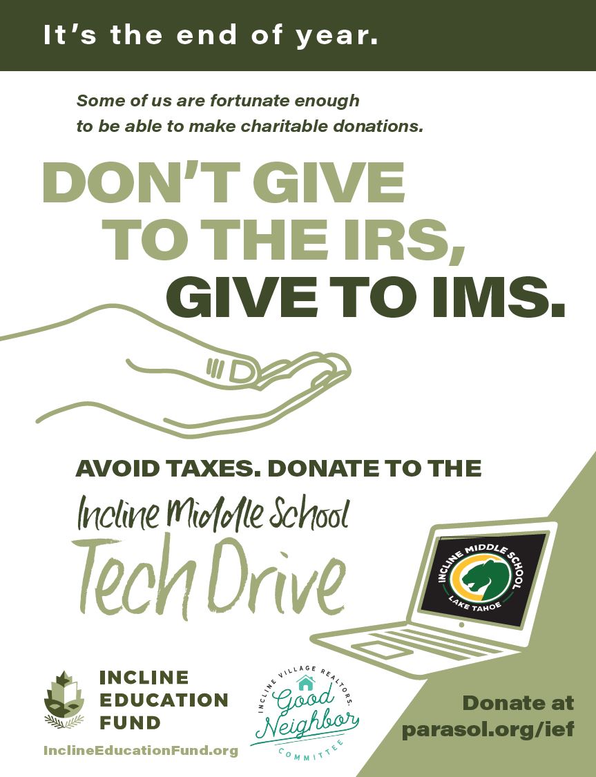 GIVE TO INCLINE MIDDLE SCHOOL!
